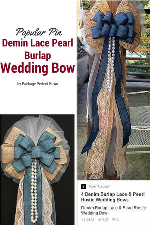 Popular Wedding Lace Burlap Wedding Bow on Pinterest