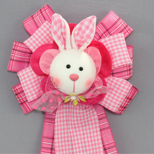 Happy Bunny Pink Easter Wreath Bow 