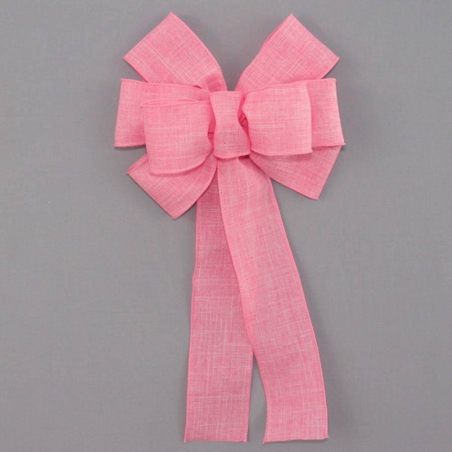 Pink Rustic Linen Wreath Bow - Package Perfect Bows