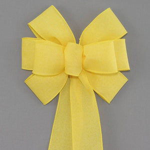 Yellow Rustic Linen Wreath Bow - Package Perfect Bows