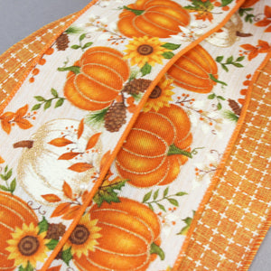 Fall Pumpkins Sunflower Wreath Bow - Pumpkins Wreath Bow, Fall Wreath Bow, Fall Decorations, Thanksgiving Decor