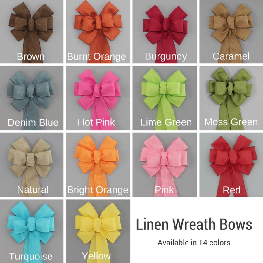 Burgundy Rustic Linen Wreath Bow - Package Perfect Bows