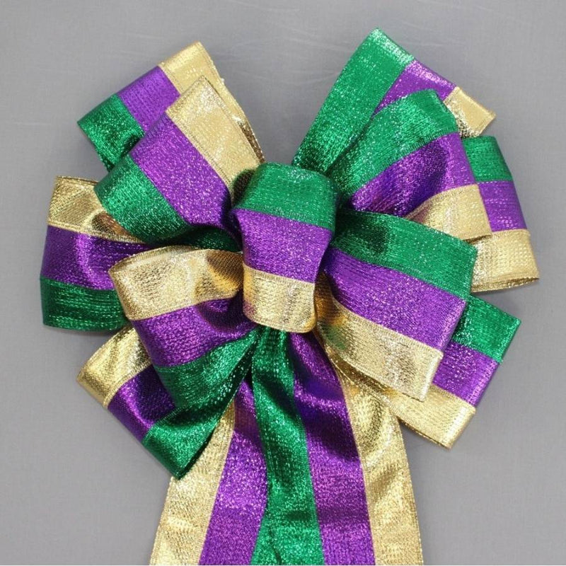 Mardi Gras Metallic Stripe Bow - 13