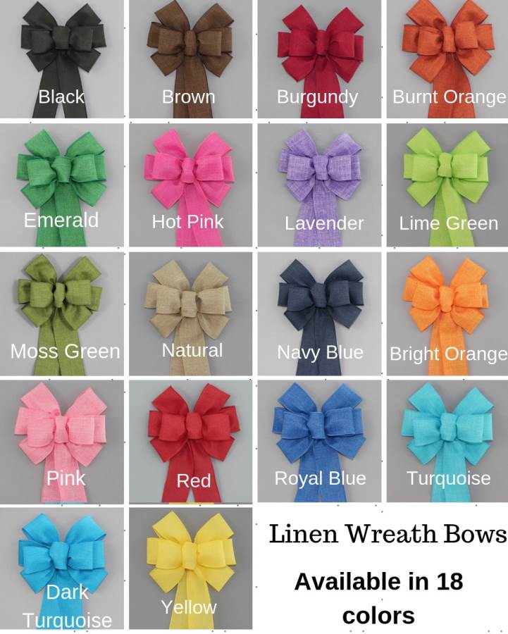 Burnt Orange Rustic Natural Polka Dot Fall Wreath Bow