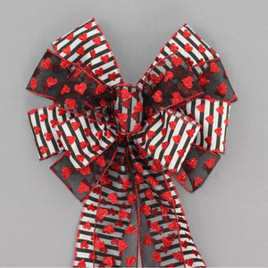 Contemporary Sparkle Hearts Valentine's Day Bow - Package Perfect Bows