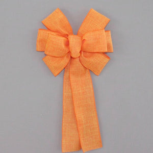 Orange Rustic Linen Wreath Bow - Package Perfect Bows