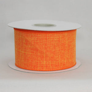 2.5" Orange Linen Wire Edge Ribbon (10 yards) - Package Perfect Bows - 2