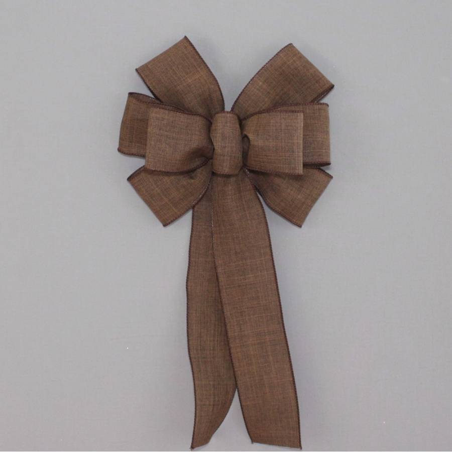 Brown Rustic Linen Wreath Bow - size and color options - Package ...