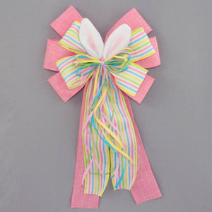Bunny Ears Pink Easter Wreath Bow - Package Perfect Bows