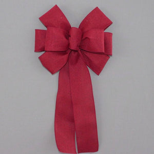 Burgundy Rustic Linen Wreath Bow - Package Perfect Bows