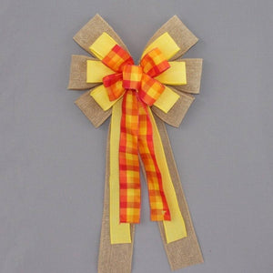 Sunny Plaid Burlap Wreath Bow - Package Perfect Bows