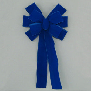 Royal Blue Velvet Wire Edge Christmas Bow 