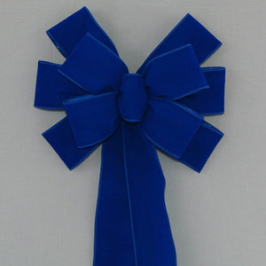 Royal Blue Velvet Wire Edge Christmas Bow 