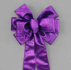 Purple Metallic Christmas Wreath Bow 