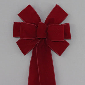 Burgundy Velvet Wire Edge Christmas Bow 