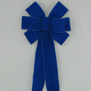 Royal Blue Velvet Wire Edge Christmas Bow 