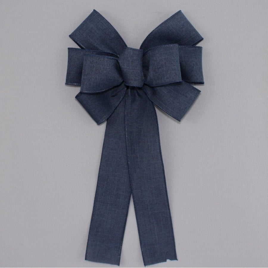 Navy Blue Rustic Wreath Bow 