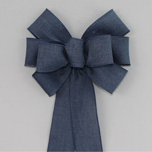 Navy Blue Rustic Wreath Bow 