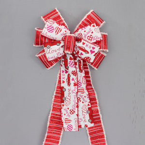 Festive Red Truck Valentine's Day Wreath Bow