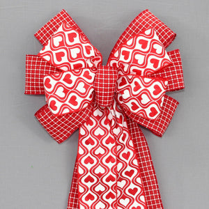Hourglass Hearts Valentine's Day Wreath Bow