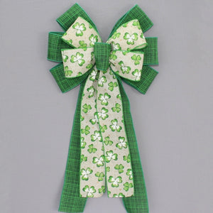 Ombre Shamrocks St. Patrick's Day Wreath Bow