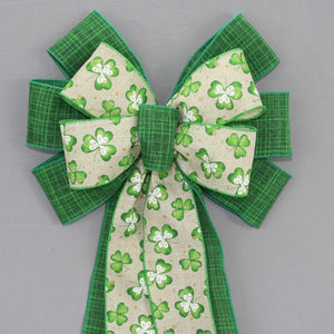 Ombre Shamrocks St. Patrick's Day Wreath Bow