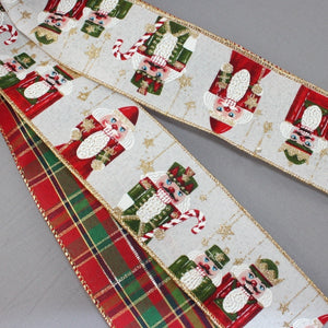 Nutcracker Tartan Plaid Christmas Wreath Bow