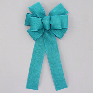 Teal Rustic Wreath Bow