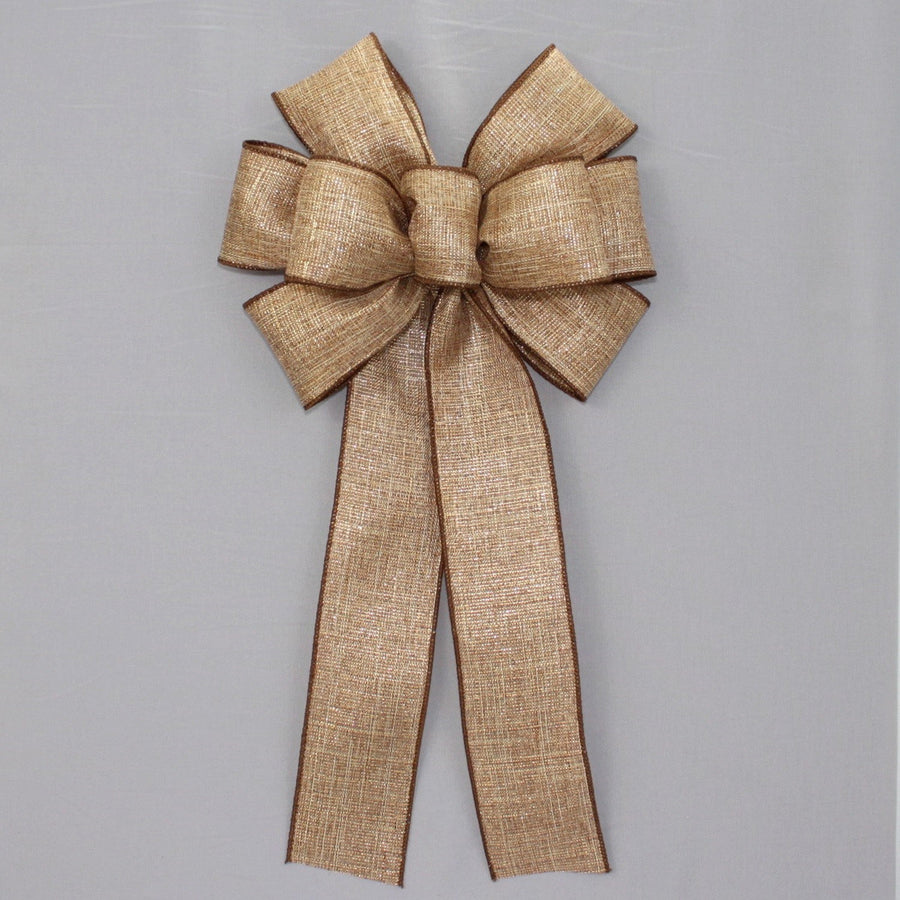 Rustic Natural Gold Burlap Wreath Bow