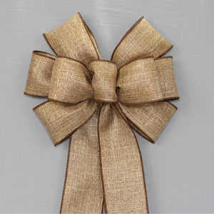 Rustic Natural Gold Burlap Wreath Bow