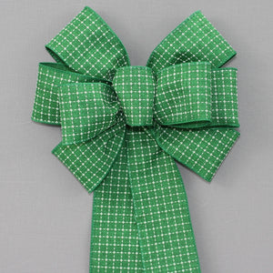 Moss Green Raised Stitch Fall Wreath Bow 