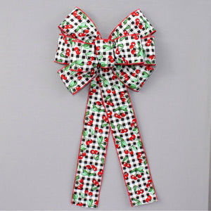 Watermelon Gingham Wreath Bow - Watermelon Bow, Gingham Wreath Bow, Spring Wreath Bow