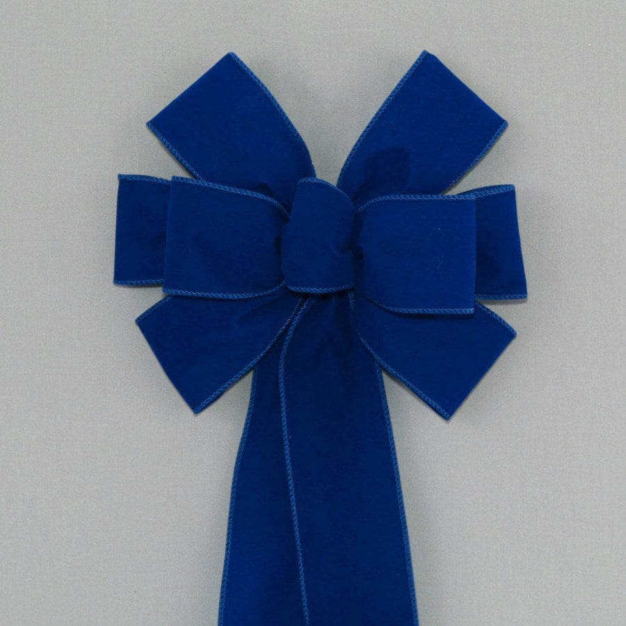 Navy Blue Velvet Wire Edge Christmas Bow 
