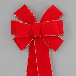 Navy Blue Velvet Wire Edge Christmas Bow 