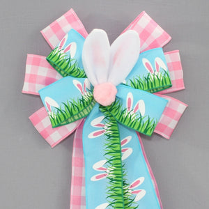 Peeking Bunny Ears Easter Wreath Bow 