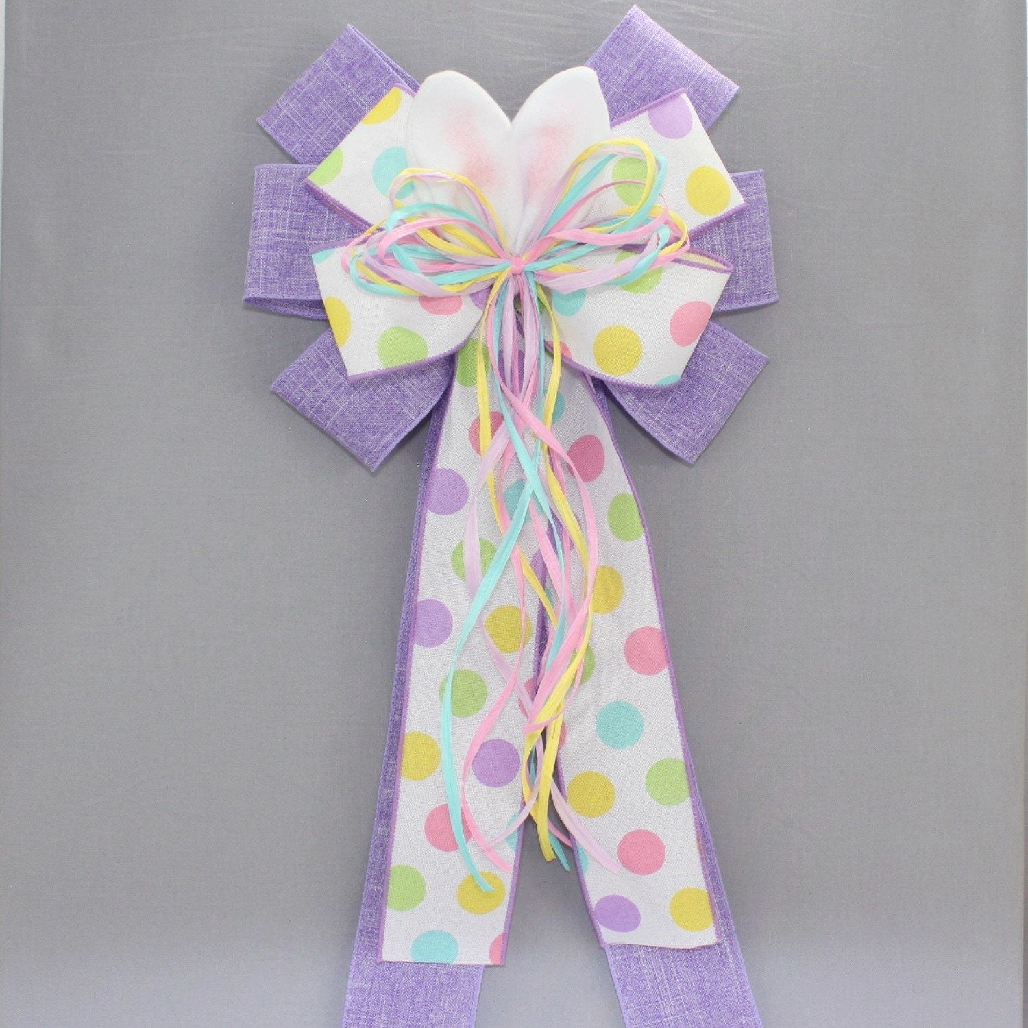Easter Ribbon Column Easter Ribbon Easter Wired Edge Ribbon - 2 Rolls Bunny Rabbit Dots ...