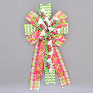 Summer Flowers Red Truck Wreath Bow 
