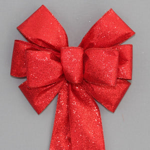Red Sparkle Christmas Wreath Bow 