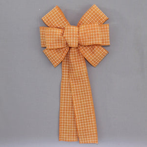 Tailsman Orange Raised Stitch Fall Wreath Bow 