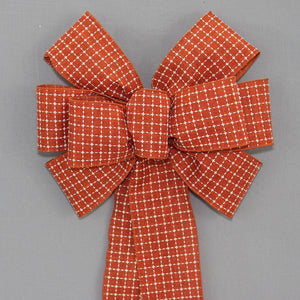 Tailsman Orange Raised Stitch Fall Wreath Bow 