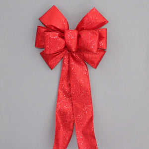 Red Sparkle Christmas Wreath Bow 