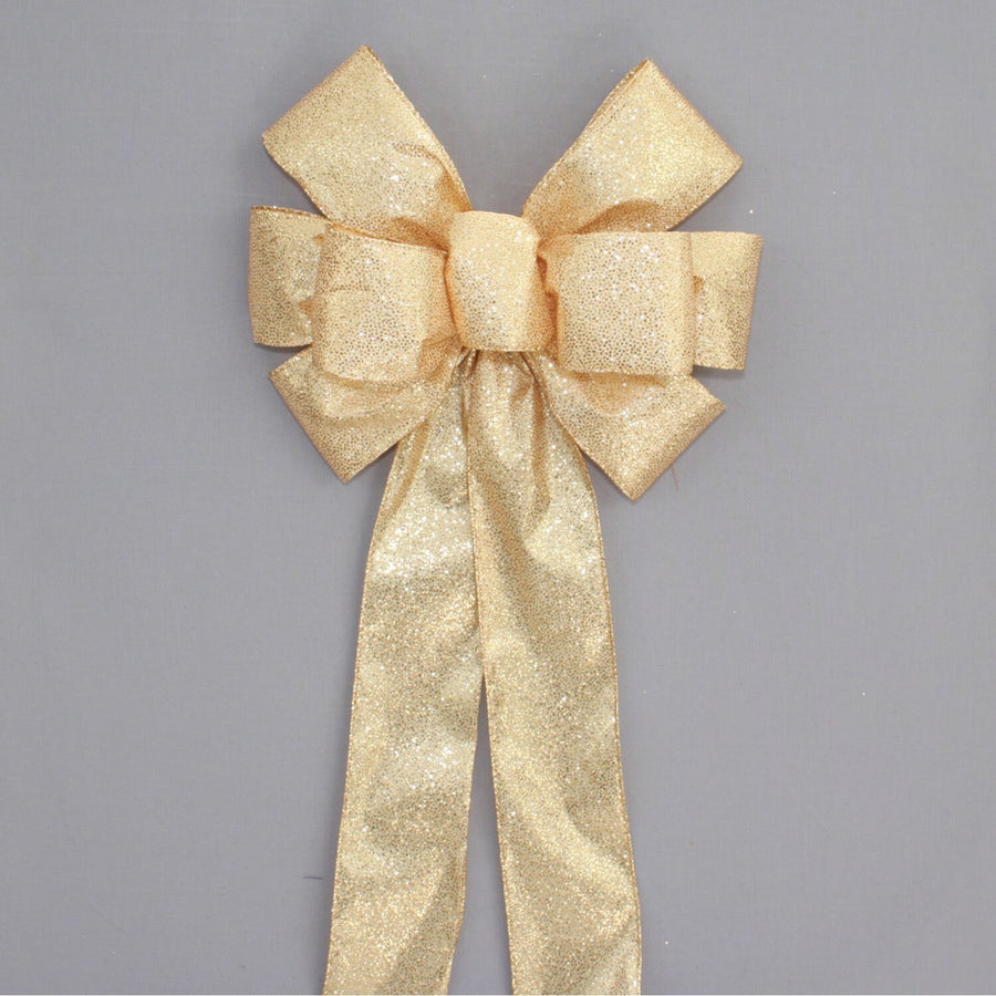 Gold Sparkle Christmas Wreath Bow 