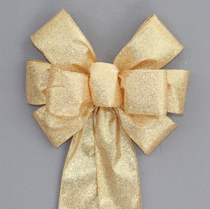 Gold Sparkle Christmas Wreath Bow 