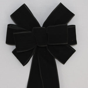 Navy Blue Velvet Wire Edge Christmas Bow 