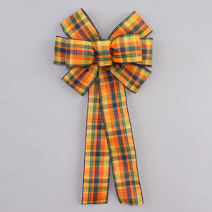 Fall Jamie Plaid Wreath Bow - Fall Decorations, Thanksgiving Decorations, Fall Plaid Bow, Available in 2 sizes