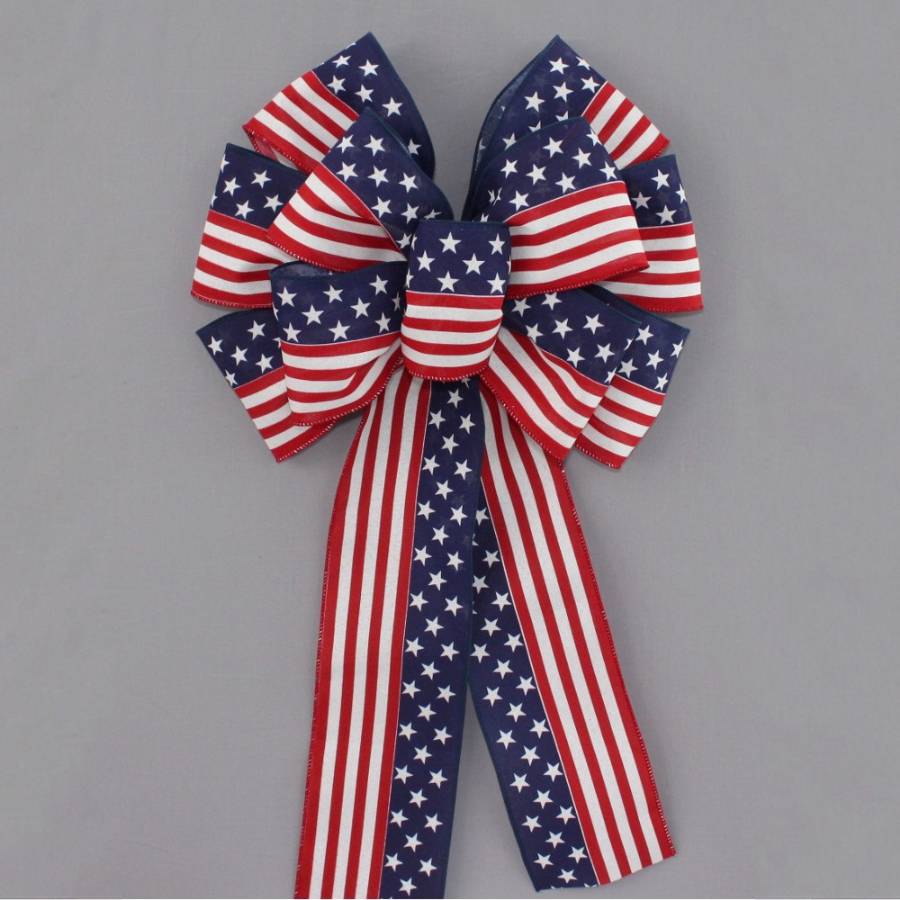 Stars and Stripes Patriotic Bow - Package Perfect Bows