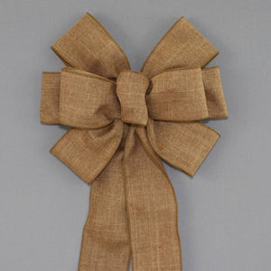 Caramel Rustic Linen Wreath Bow - Package Perfect Bows