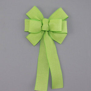Lime Green Rustic Linen Wreath Bow - Package Perfect Bows