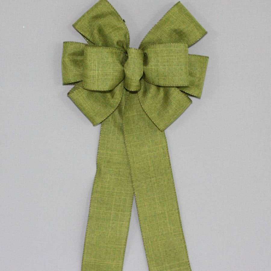 Moss Green Rustic Fall Wreath Bow - Package Perfect Bows