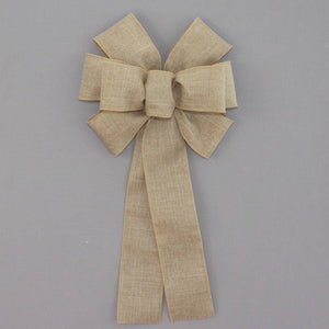 Natural Rustic Linen Wreath Bow - Package Perfect Bows